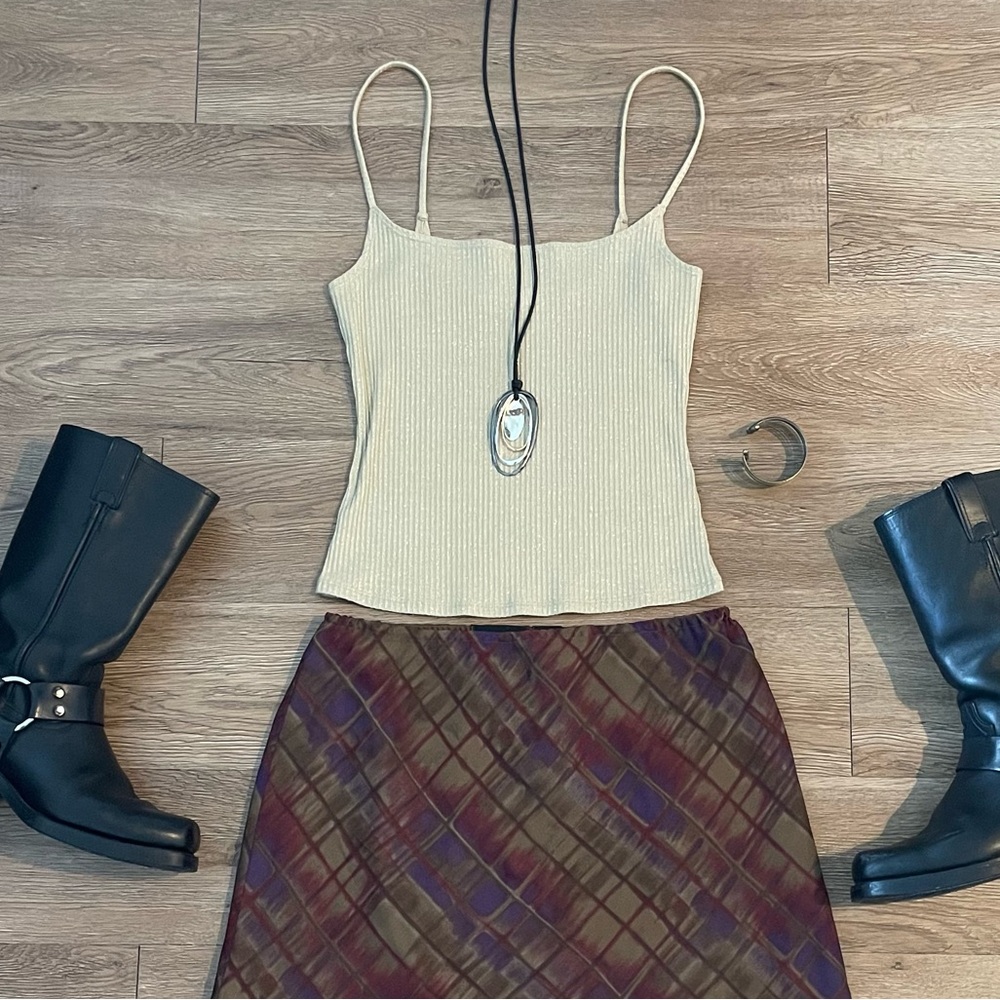 Reformation Metallic Knit Starry Camisole Size L